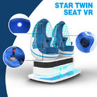 دو صندلی صندلی حرکت سینما 9D واقعیت مجازی بازی ماشین آبی با رنگ سفید