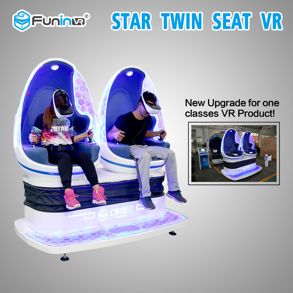220V 3600 درجه حرکت حرکات کوچک 9D VR شبیه ساز سینما دو صندلی تخم مرغ