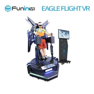 One Player Stand Up Flight VR Simulator Black با چراغ های LED برای سوپرمارکت