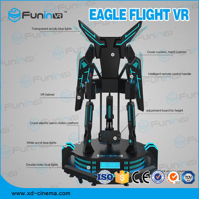 One Player Stand Up Flight VR Simulator Black با چراغ های LED برای سوپرمارکت