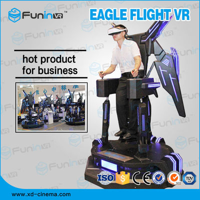One Player Stand Up Flight VR Simulator Black با چراغ های LED برای سوپرمارکت