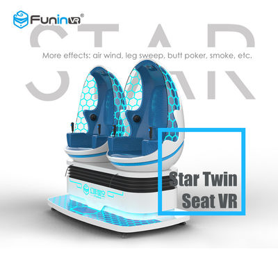 Blue + White 9D VR Simulator 2 صندلی با عینک سه بعدی Deepoon E3