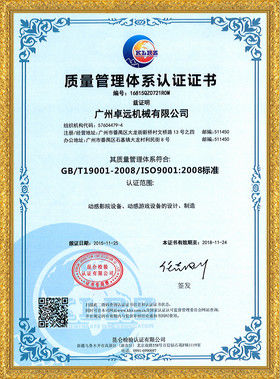 چین Zhuoyuan Co.,Ltd گواهینامه ها